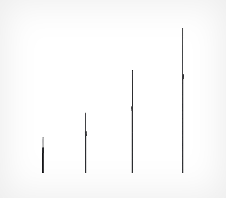 2_Трубка алюминиевая  телескопическая TEL-ALUTUBE  230-350мм, ЧЕРНЫЙ