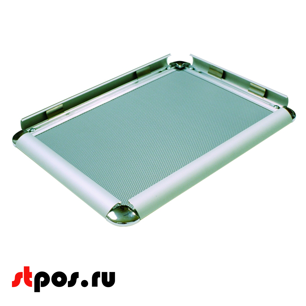 09_Штендер А-образный с двумя рамками А1, глянцевый угол, профиль 25мм, матовое серебро