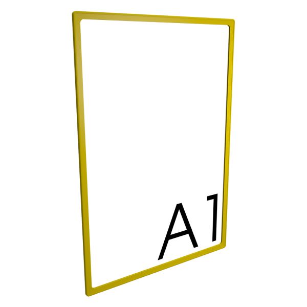 sk_Пластиковая рамка с закругленными углами формата А1 (594х841мм), PF-А1, Желтый