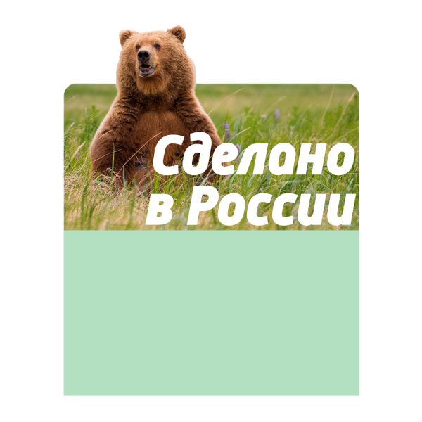 stpos_Шелфстоппер (шелфтокер) фигурный, медведь, крупный шрифт, ПЭТ 0,3мм, 70х75 мм, Сделано в России