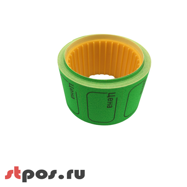 01_Ценники самоклеящиеся в рулоне, 30х20 мм, 150шт_рул, 100рул_кор, Эконом, Зеленый