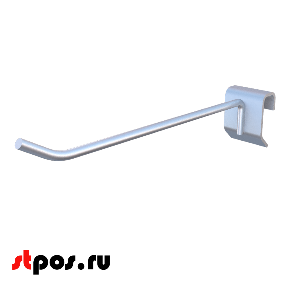 00_Крючок для штанги 30х15 (профиль) одинарный 150мм , покрытие цинк-хром, d5