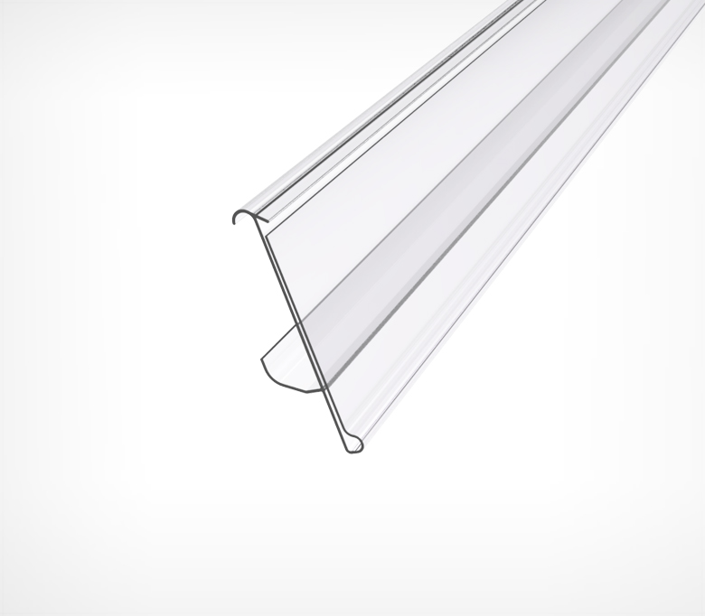 01_Ценникодержатель полочный TEN39 длина 1238 мм ПРОЗРАЧНЫЙ