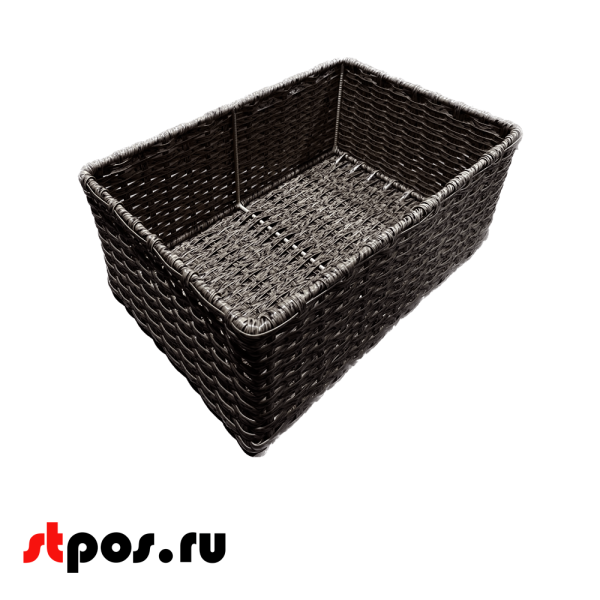 00_Корзина плетенная прямая, 600х400х200 мм, Полиротанг, цвет Венге