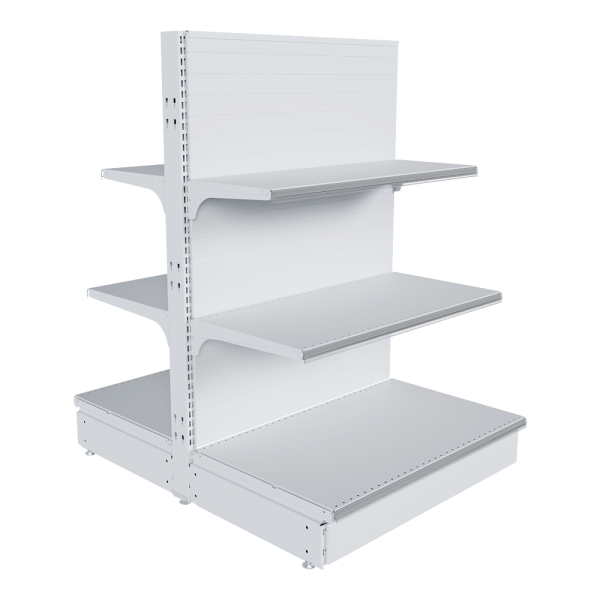 stpos_НАБОР стеллаж 25 70 ГЛУХОЙ островной 1200х800х500 6 полок, ценникодержатели