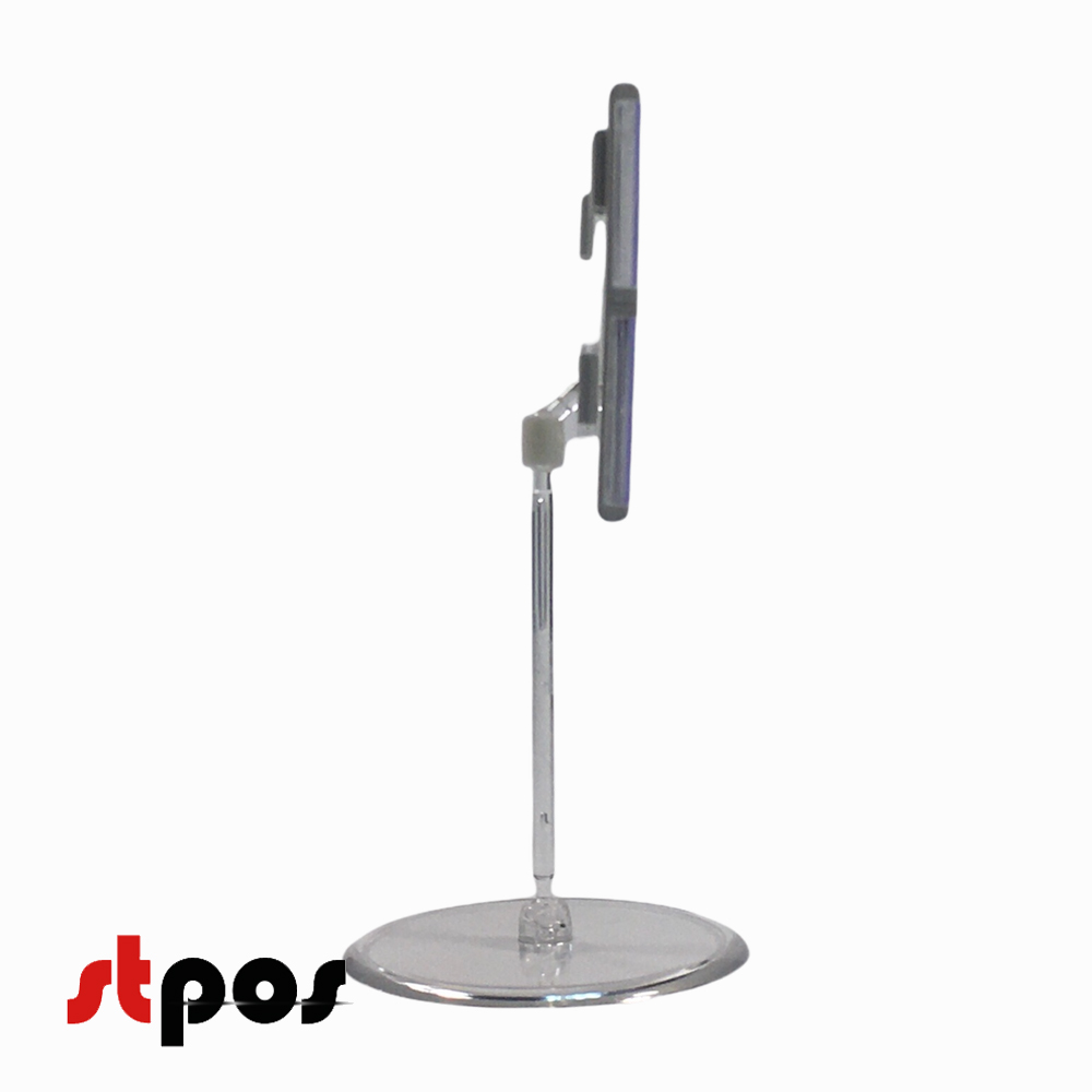 05 Кассета цен формата A7L на прозрачном держателе и с прозрачной круглой ножкой. Цвет кассеты — белый. На фото кассета цен расположена на держателе вертикально, ракурс съёмки — вид сбоку