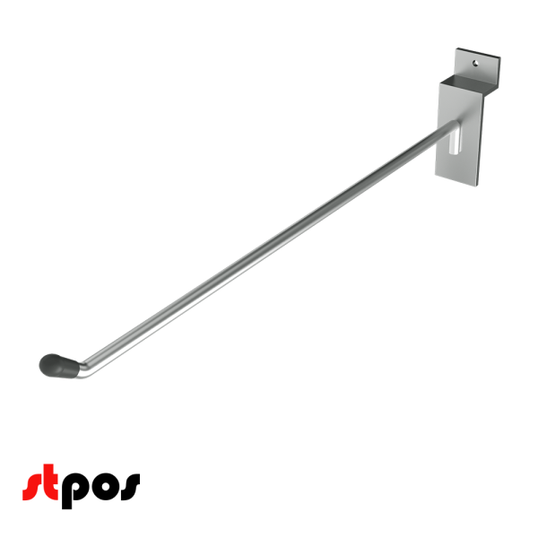 00_Крючок для экономпанели одинарный 300мм, d6, хром, УСИЛЕННЫЙ