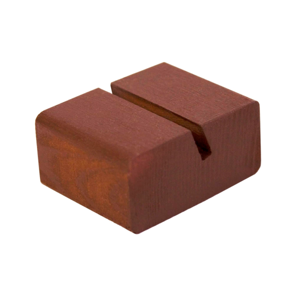 sk_Держатель ценника деревянный, 30х19х40 мм, косая прорезь 3 мм, темного цвета