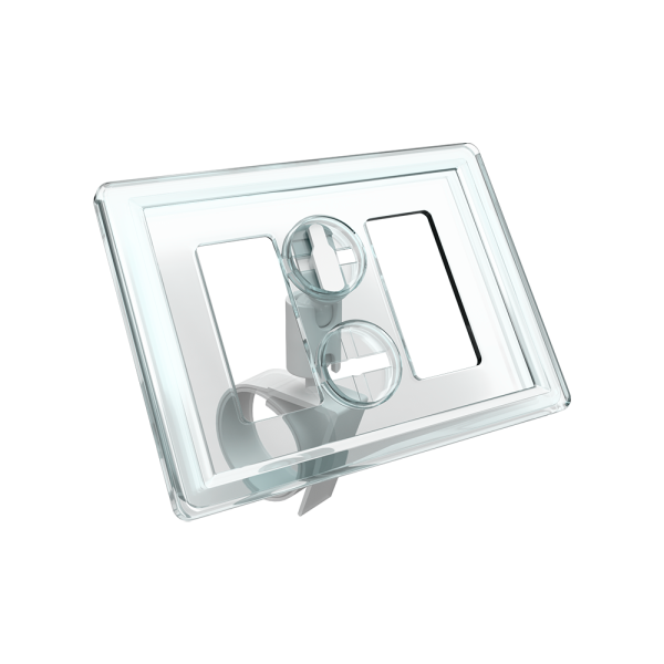 sk_Рамка ТЕХНО А8 прозрачная, белый держатель TECHNO ROLL-VL-L улитка на край посуды