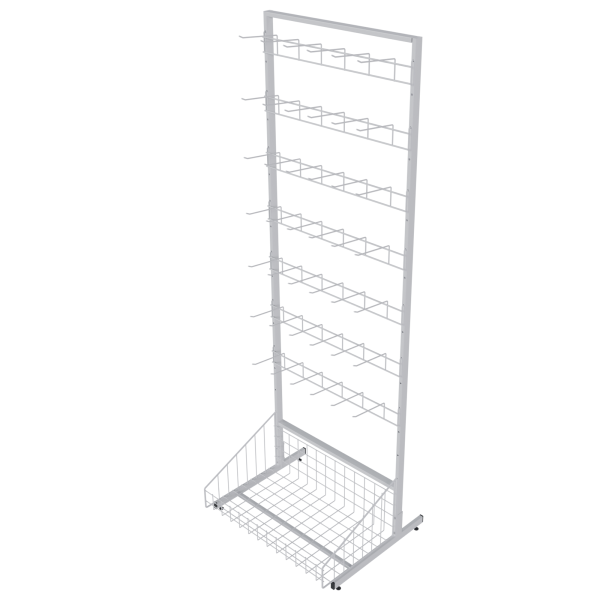 sk_НАБОР Стойка прикас. ОДНОСТОРОННЯЯ 640мм, корзина-накоп. 1шт, гребенка 6-штырьевая 7шт,RAL9016,Белый