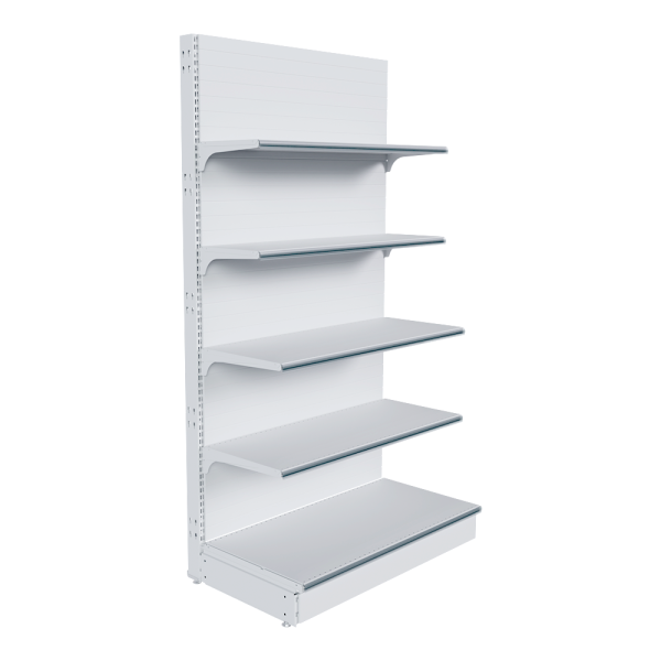 stpos_НАБОР стеллаж 25 70 ГЛУХОЙ пристенный 1900х1000х500 5 полок, ценникодержатели