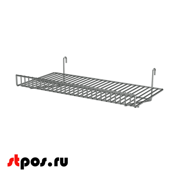 00_Полка на сетку прямая 600х50х300мм, хром