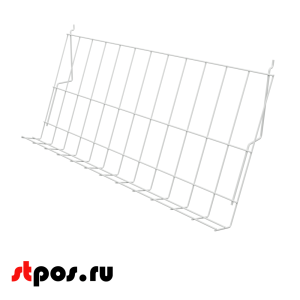 00_Полка для экономпанели наклонная 70° 300х600мм, RAL9003 Белый