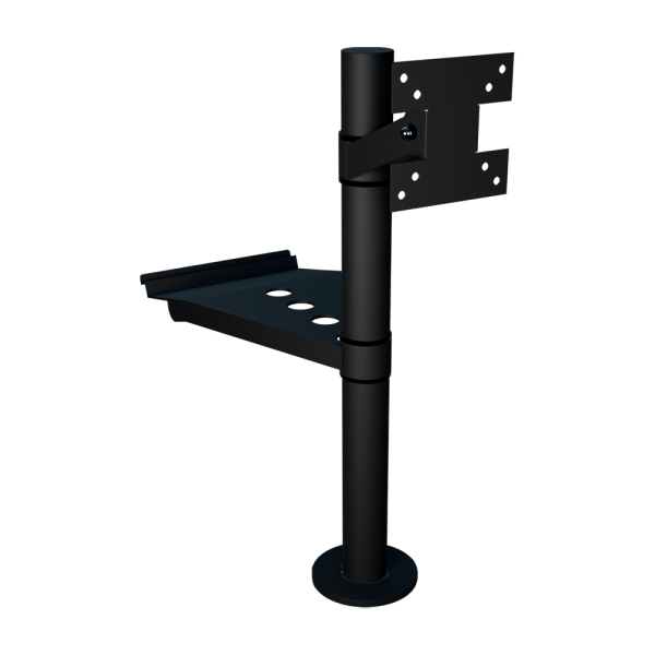 sk_НАБОР Стойка с кронштейном для монит.(вынос 0мм) и с полкой для клавиатуры 260мм,Муар,RAL9005 Черный sk_НАБОР Стойка с кронштейном для монит.(вынос 0мм) и с полкой для клавиатуры 260мм,Муар,RAL9005 Черный