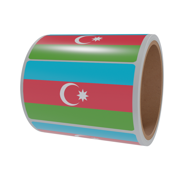 sk_Рулон этикетки самоклеящиеся, Флаг Азербайджана, 20х30мм, 250шт в рулоне