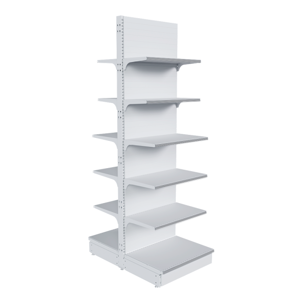 stpos_НАБОР стеллаж 25 70 ГЛУХОЙ островной 2250х665х500 12 полок, ценникодержатели