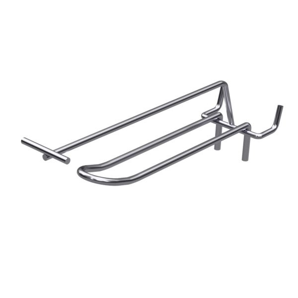 sk_Крючок для перфорации двойной с ценникодержателем 150мм, цинк-хром, d4/d4мм, шаг 50