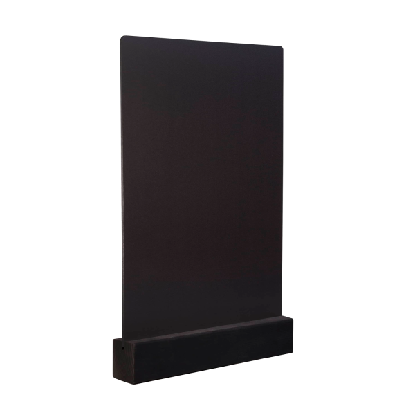 sk_Тейбл-тент вертикальный, А4, 210х340х40мм, меловой, ПВХ, с деревянным основанием 40х40мм, черным