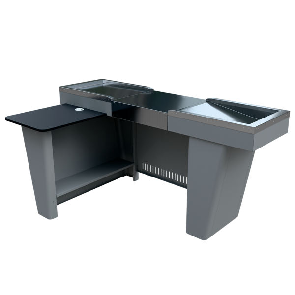 sk_1_Кассовый бокс Stream M-150N v3.0 (шлиф.нерж,вырезы под ДЯ,МК 2Т,глубокий накоп)RAL9022,Серый,левый