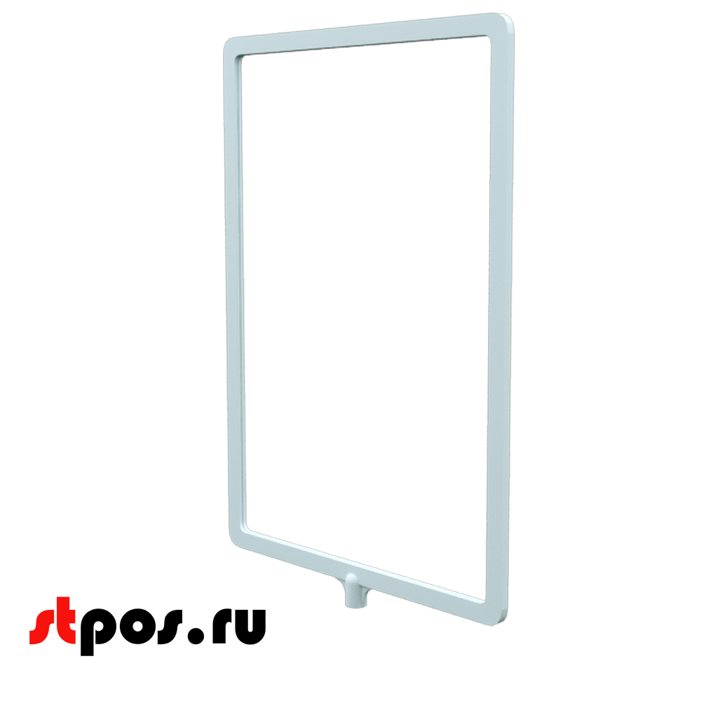 01_Пластиковая рамка А4 с интегрированным Т-держателем PFT-A4, под крепление диаметром 9мм, Белая