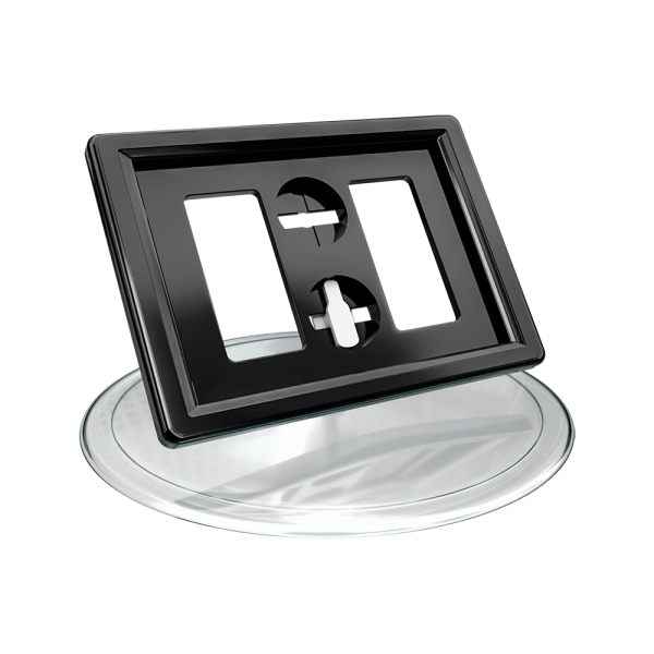 sk_Рамка ТЕХНО А8 черная, прозрачный держатель TECHNO BASE-XL 90мм