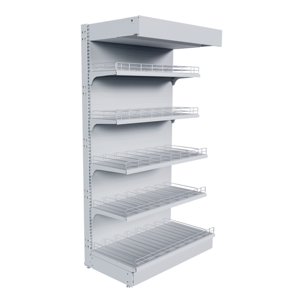 sk_НАБОР стеллаж 25 70 ГЛУХОЙ пристенный 1900х1000х500 5 полок, ограничители, разделители, ценникод