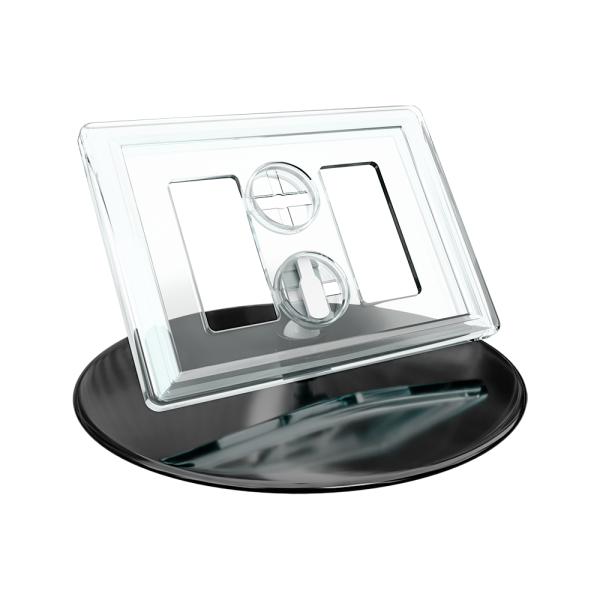 sk_Рамка ТЕХНО А8 прозрачная, черный держатель TECHNO BASE-XL 90мм