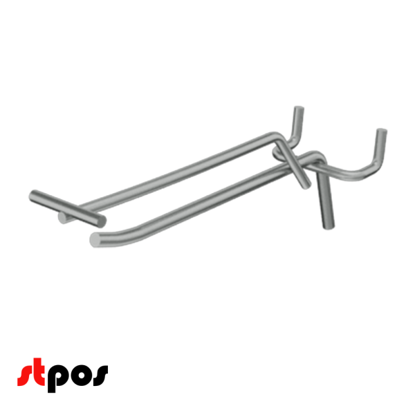 02_Крючок для перфорации одинарный с ценникодержателем 150мм, цинк-хром, d5 d4, шаг 45