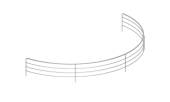 Ограждение проволочное полукруглое 90h, 300 мм (50 серия), Хром