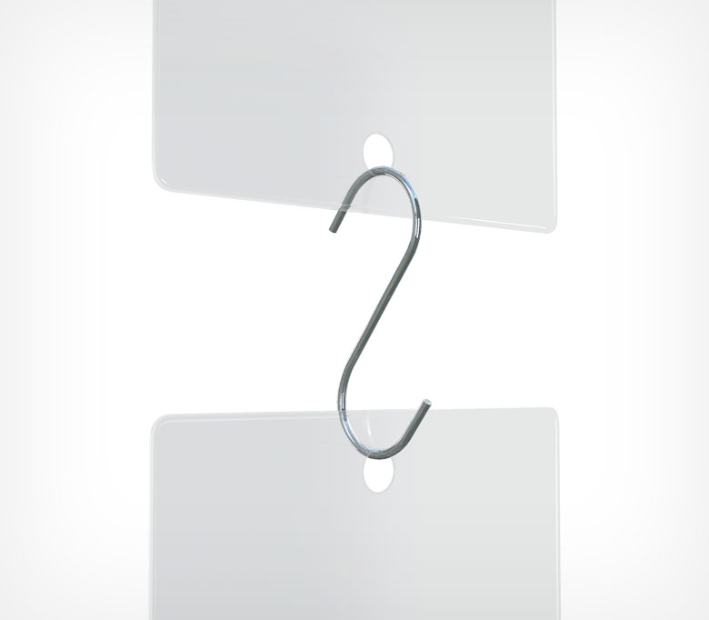 02_Крючок металлический S-образный высота 35мм S-HOOK, на трубу 12 мм