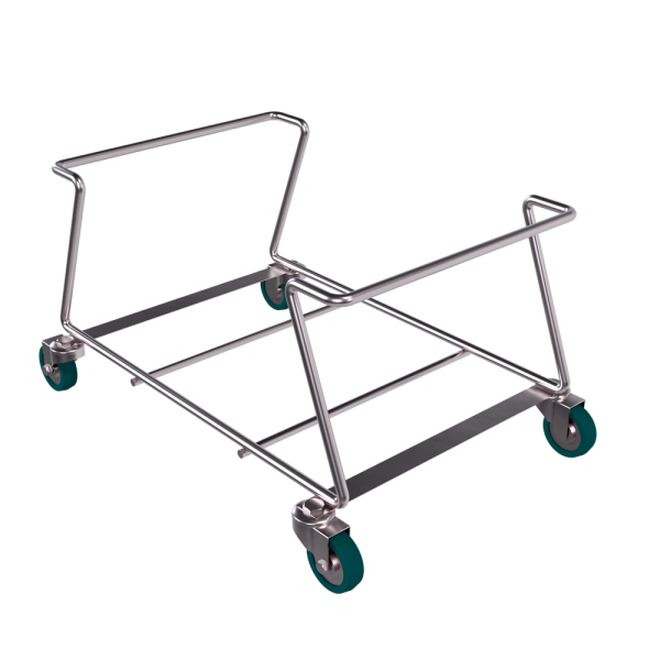 sk_Подставка металлическая на колесах для корзин покупательских, 450х330х230 мм, цинк