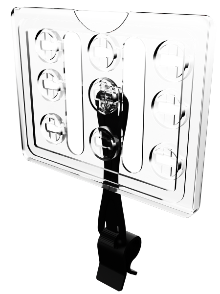 sk_Рамка ТЕХНО А7 прозрачная, черный держатель TECHNO CL-UNBO 90мм