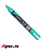 Маркер меловой Uni Chalk PWE-5M 1,8-2,5 мм овальный, Зеленый металлик