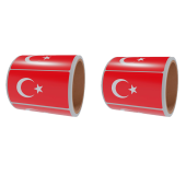 НАБОР Рулон этикетки самоклеящиеся, Флаг Турции, 20х30мм (250 шт) - 2 рулона