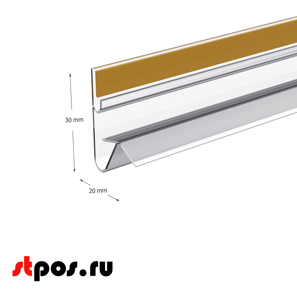 08_Профиль для создания угла наклона ANGLE-SUPPORT-U, 988мм, прозрачный