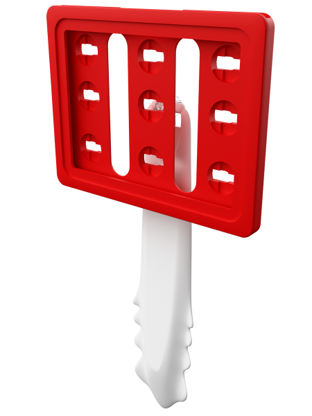 sk_Рамка ТЕХНО А7 красная, белый держатель TECHNO STICK-ICE