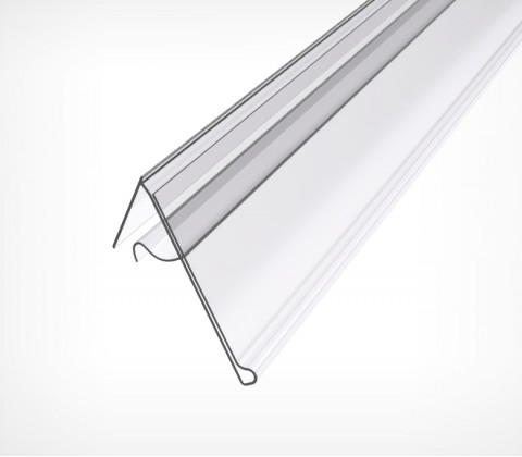 01_Ценникодержатель на корзины из металлических прутьев KOL39, 1000мм. Прозрачный цвет 01_Ценникодержатель на корзины из металлических прутьев KOL39, 1000мм. Прозрачный цвет