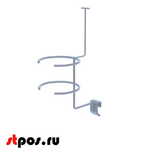 00_Держатель для фена с ценникодержателем окрашеный под хром на штангу 30х15 мм