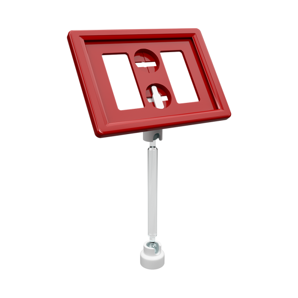 sk_Рамка ТЕХНО А8 красная, белый держатель TECHNO MAG-BASE-VL, ножка  50мм