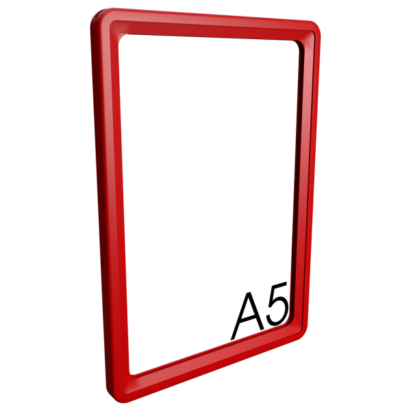 sk_Пластиковая рамка с закругленными углами формата А5 (148х210мм), PF-A5, Красный
