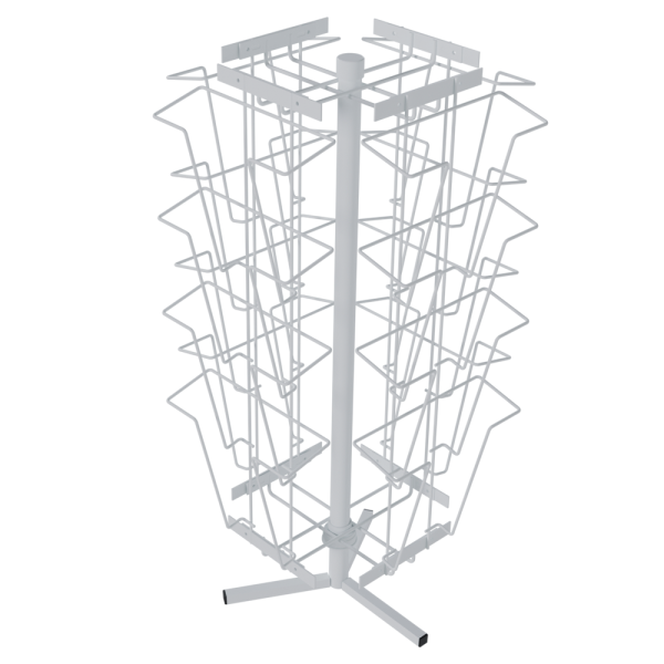 sk_КОМПЛЕКТ Буклетница настольная вращающаяся 16 ячеек А4, RAL9016, Белый
