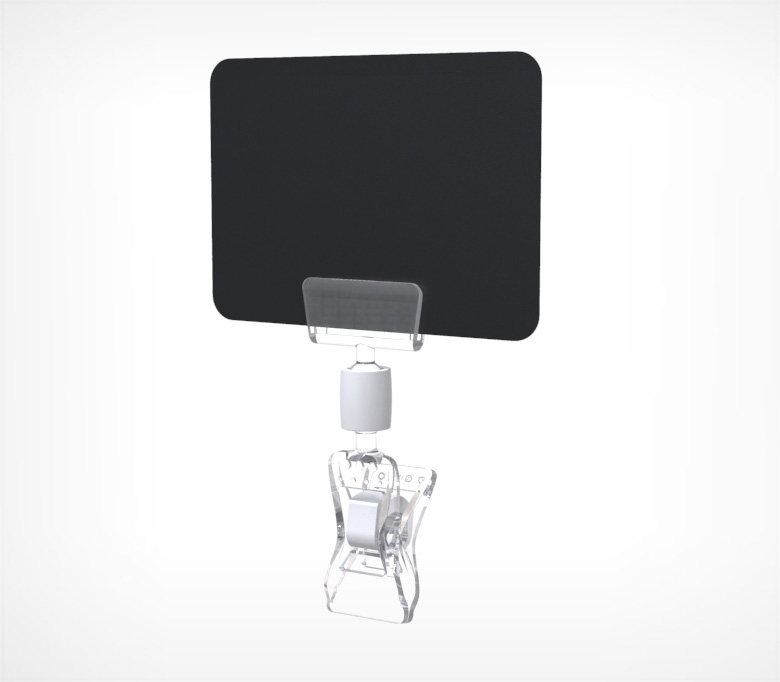 02_Малый держатель для шарнирного ценникодержателя CLIP SMALL-VL, 43 мм, Прозрачный