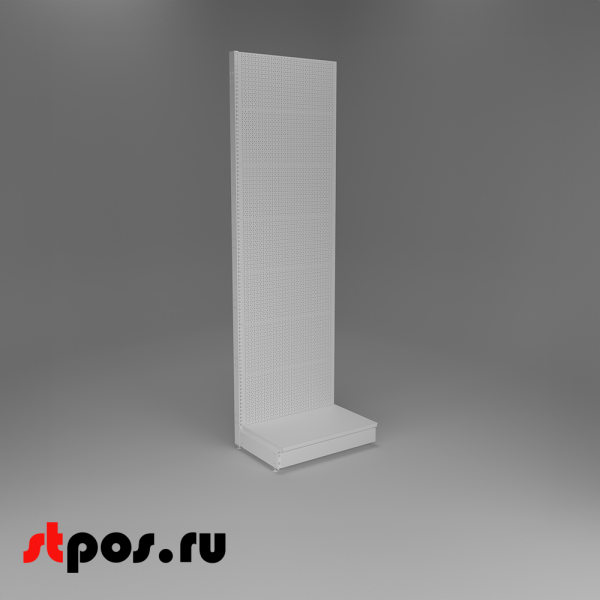 00_НАБОР Стеллаж 25 70 ПЕРФОРИРОВАННЫЙ пристенный2600х800хо500, 1 полка + плинтус, RAL9016, Белый
