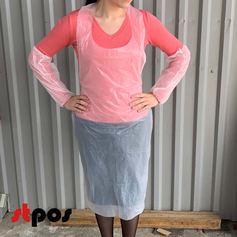 04_Фартук полиэтиленовый одноразовый ПНД 110х70см БЕЛЫЙ (50шт. в упак.)