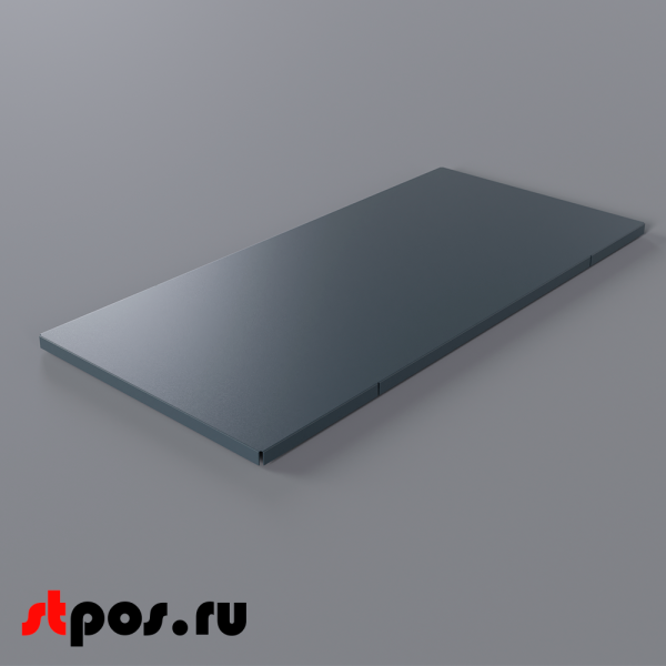 00_Полка в тумбу для кассового бокса МИНИМАРКЕТ, 185х400 мм Шагрень, RAL 7016, Серый