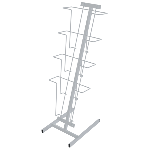 04_КОМПЛЕКТ Буклетница настольная с дисплеем 4 ячейки А4, RAL9016, Белый