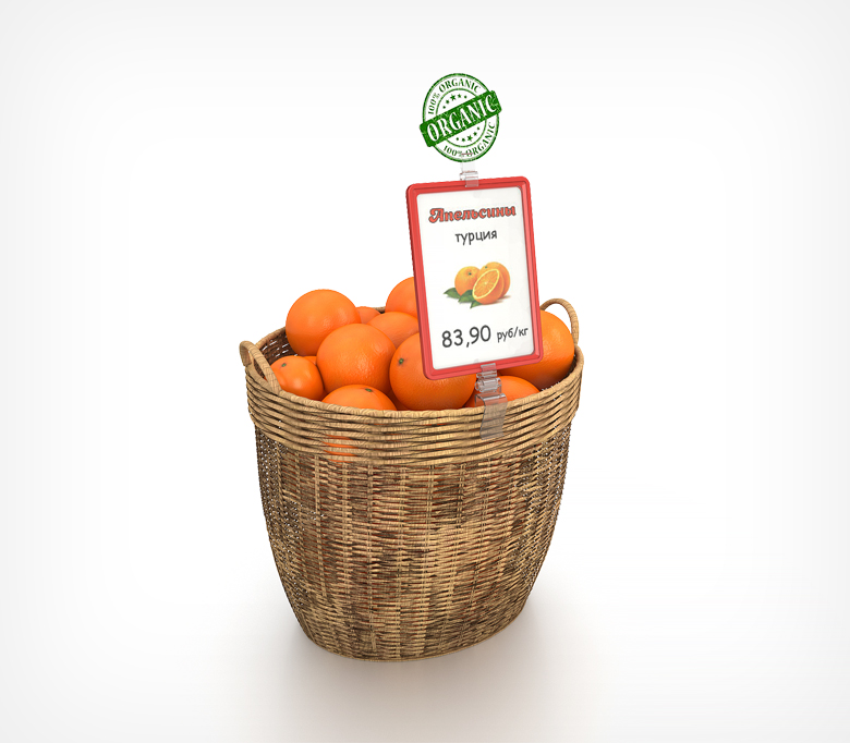 03_Держатель таблички с креплением на пластиковую рамку (А1-А6), прозрачный, PROMO CLIP