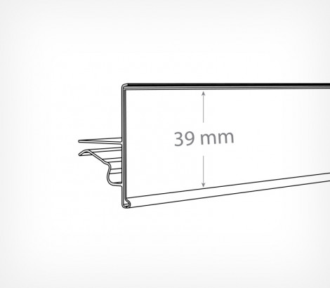 04_Схема_Ценникодержатель на холодильное оборудование CC39 520мм, Прозрачный цвет