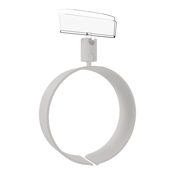 sk_Держатель ценника на колбасу RING-CLIP 65мм-140мм, Белый