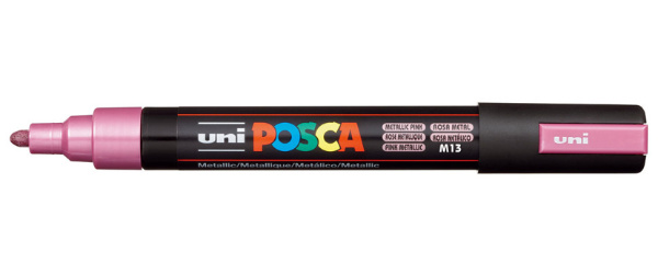 1_Маркер на водной основе POSCA PC-5M, розовый металлик (METALLIC PINK - M13), 1.8 - 2.5 мм, пул. на